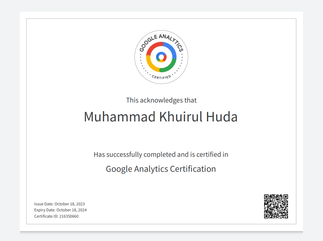 Sertifikasi Google Analytics
